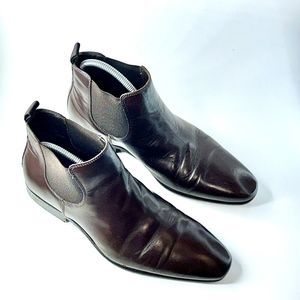 Mens A. Testoni Made In Italy Brown Leather Boots Size 7.5